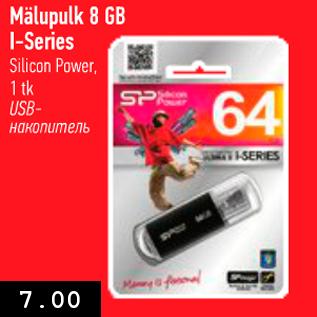 Allahindlus - Mälupulk 8 GB I-Series