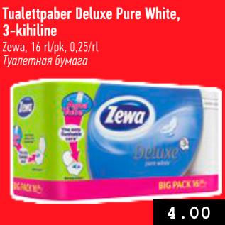 Allahindlus - Tualettpaber Deluxe Pure White, 3-kihiline