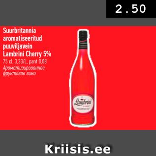 Allahindlus - Suurbritannia aromatiseeritud puuviljavein Lambrini Cherry