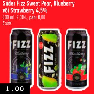 Allahindlus - Siider Fizz Sweet Pear, Blueberry või Strawberry