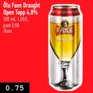 Allahindlus - Õlu Faxe Draught Open Tipp 4,8%, 500 ml