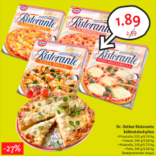 Allahindlus - Dr. Oetker Ristorante külmutatud pitsa