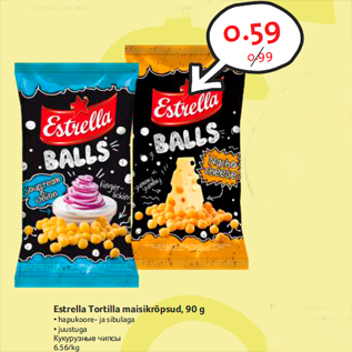 Allahindlus - Estrella Tortilla maisikrõpsud, 90 g