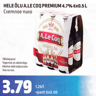 Allahindlus - HELE ÕLU A.LE COQ PREMIUM