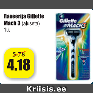 Allahindlus - Raseerija Gillette Mach3