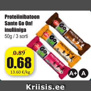 Allahindlus - Proteiinibatoon Sante Go On! inuliiniga