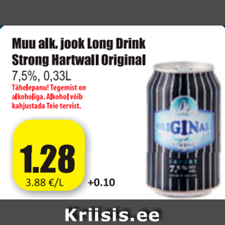 Allahindlus - Muu alk. jook Long Drink Strong Hartwall Original