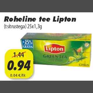 Allahindlus - Roheline tee Lipton (Tsitrustega) 25x1,3g