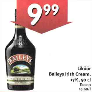 Allahindlus - Liköör Baileys Irish Сrеаm, 17%,50 сl