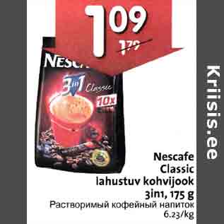 Allahindlus - Nescafe Classic lahustuv kohvijook 3in1, l75 g