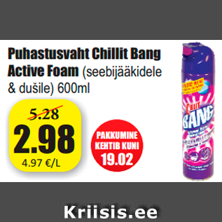 Allahindlus - Puhastusvaht Chillit Bang Active Foam