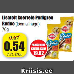 Allahindlus - Lisatoit koertele Pedigree Rodeo