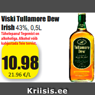 Allahindlus - Viski Tullamore Dew Irish