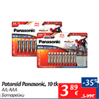 Allahindlus - Patareid Panasonic, 10 tk