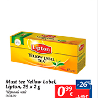 Allahindlus - Must tee Yellow Label, Lipton