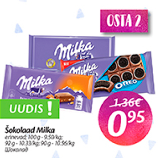 Allahindlus - Šokolaad Milka