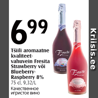 Allahindlus - Tšiili aromaatne kvaliteetvahuvein Fresita Strawberry või Blueberry- Raspberry 8%