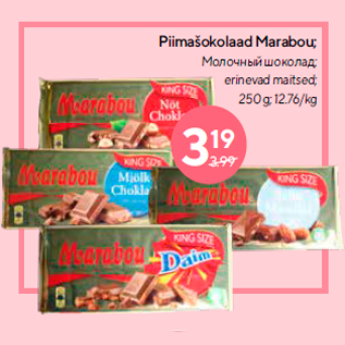 Allahindlus - Piimašokolaad Marabou;