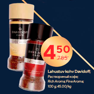 Allahindlus - Lahustuv kohv Davidoff