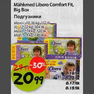 Allahindlus - Miihkmed Libero Comfort Fit,Big Box