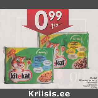 Allahindlus - KIteKat kiisueine,4 х 100 g . farmimenüü . kalamenüü