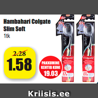 Allahindlus - Hambahari Colgate Slim Soft 1tk