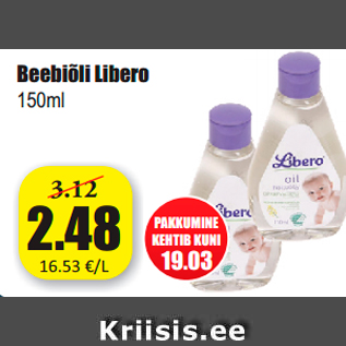 Allahindlus - Beebiõli Libero 150ml