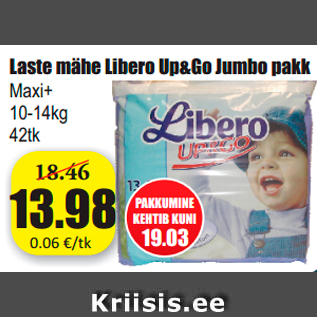 Allahindlus - Laste mähe Libero Up&Go Jumbo pakk