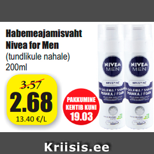 Allahindlus - Habemeajamisvaht Nivea for Men