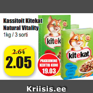 Allahindlus - Kassitoit Kitekat Natural Vitality