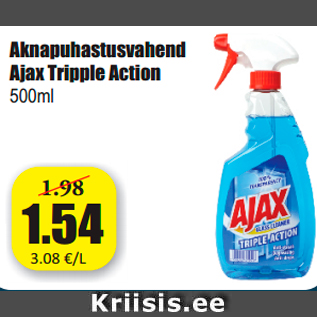 Allahindlus - Aknapuhastusvahend Ajax Tripple Action 500ml