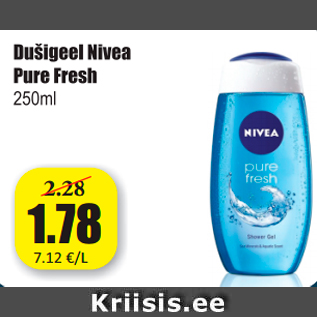 Allahindlus - Dušigeel Nivea Pure Fresh, 250 ml