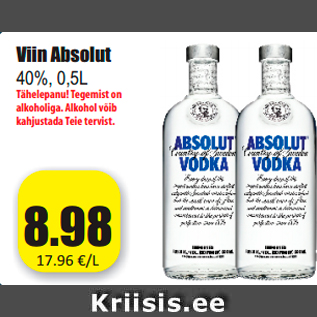 Allahindlus - Viin Absolut