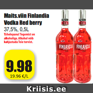 Allahindlus - Maits.viin Finlandia Vodka Red berry