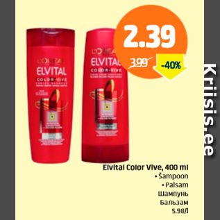 Allahindlus - Elvital Color Vive, 400 ml