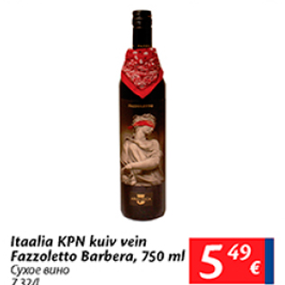 Allahindlus - Itaalia KPN kuiv vein Fazzoletto Barbera, 750 ml