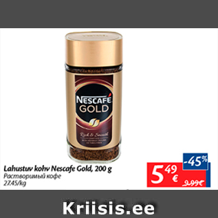 Allahindlus - Lahustuv kohv Nescafe Gold, 200 g