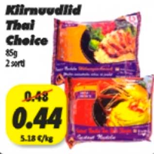 Allahindlus - Kiirnuudlid Thai Choice 85g 2 sorti