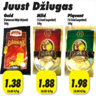 Allahindlus - Juust Dšiugas Piguant 100g