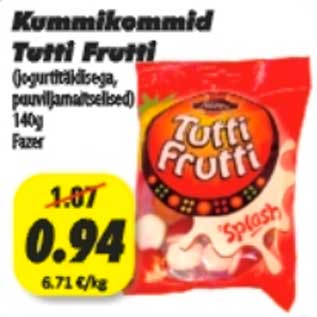 Allahindlus - Kummikommid Tutti Frutti 140g