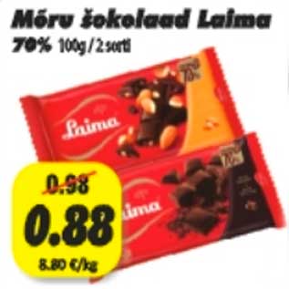 Allahindlus - Mõru šokolaad Laima 70% 100g/2sorti