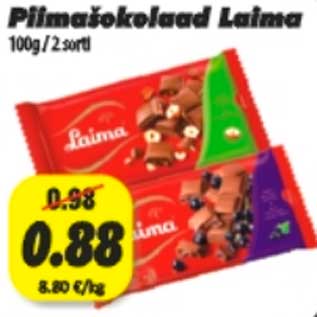 Allahindlus - Piimašokolaad Laima 100g/2sorti