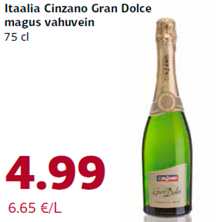 Allahindlus - Itaalia Cinzano Gran Dolce magus vahuvein 75 cl