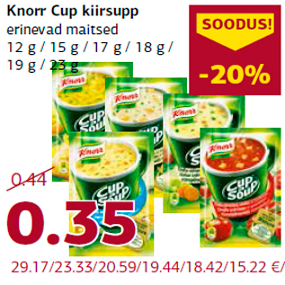 Allahindlus - Knorr Cup kiirsupp