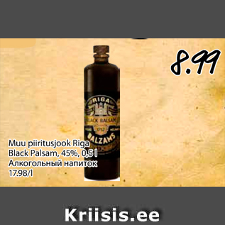 Allahindlus - Muu piiritusjook Riga Black Palsam