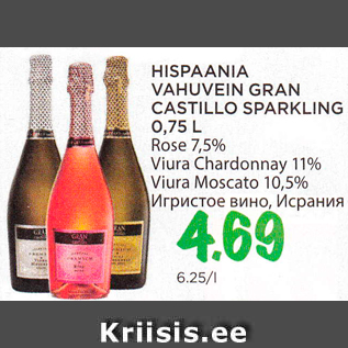 Allahindlus - HISPAANIA VAHUVEIN GRAN CASTILLO SPARKLING 0,75 L