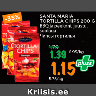 Allahindlus - SANTA MARIA TORTILLA CHIPS 200 G