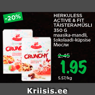 Allahindlus - HERKULESS ACTIVE & FIT TÄISTERAMÜSLI 350 G