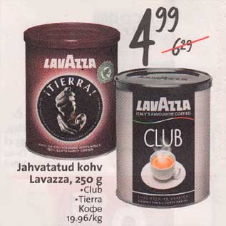 Allahindlus - Jahvatatud kohv Lavazza, 250 g .Club .Tierra