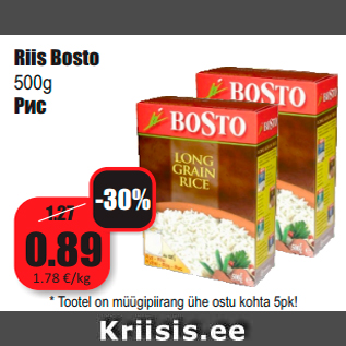 Allahindlus - Riis Bosto 500g